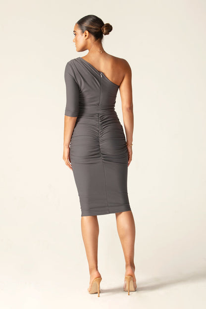 Dolly Zarif Bodycon Elbise (Gri)