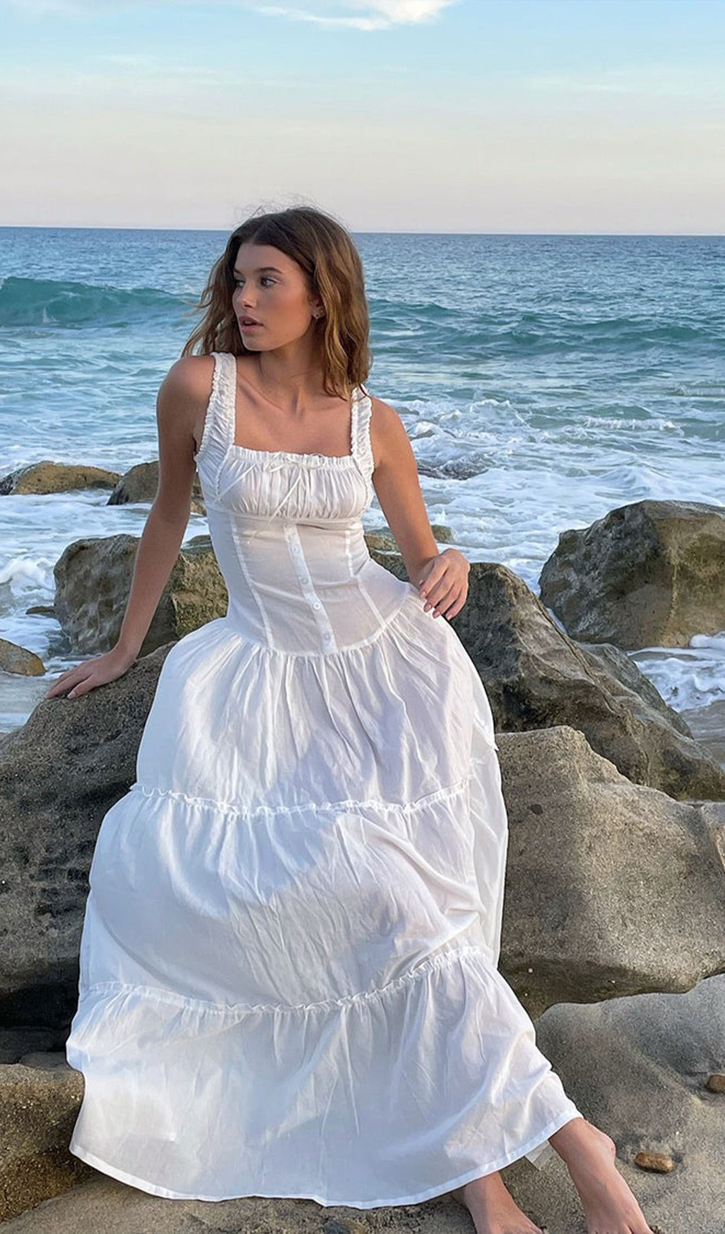 Fırfırlı Maxi Slip Elbise